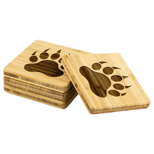 Lade das Bild in den Galerie-Viewer, Bear Paw Bamboo Coaster Set - Bearified Gear