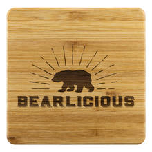 Lade das Bild in den Galerie-Viewer, Bearlicious Bamboo Coaster Set - Bearified Gear