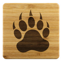Lade das Bild in den Galerie-Viewer, Bear Paw Bamboo Coaster Set - Bearified Gear