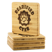 Lade das Bild in den Galerie-Viewer, Bearified Gear Bamboo Coaster Set - Bearified Gear