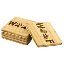 Lade das Bild in den Galerie-Viewer, Woof Bamboo Coaster Set - Bearified Gear