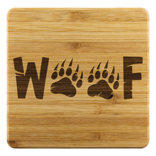 Lade das Bild in den Galerie-Viewer, Woof Bamboo Coaster Set - Bearified Gear
