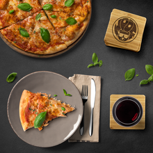 Lade das Bild in den Galerie-Viewer, Woof Circle Bamboo Coaster Set - Bearified Gear
