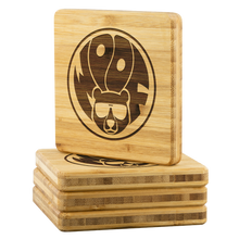 Lade das Bild in den Galerie-Viewer, Woof Circle Bamboo Coaster Set - Bearified Gear
